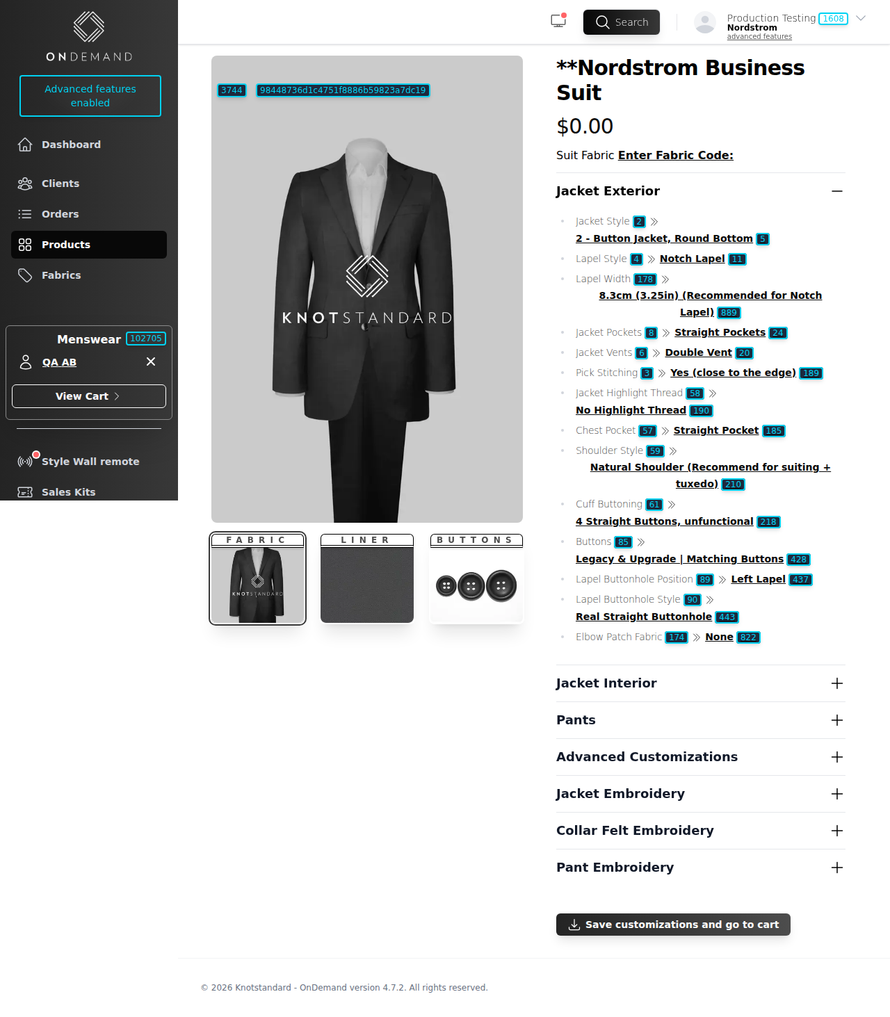 On Demand Platform — product customization options