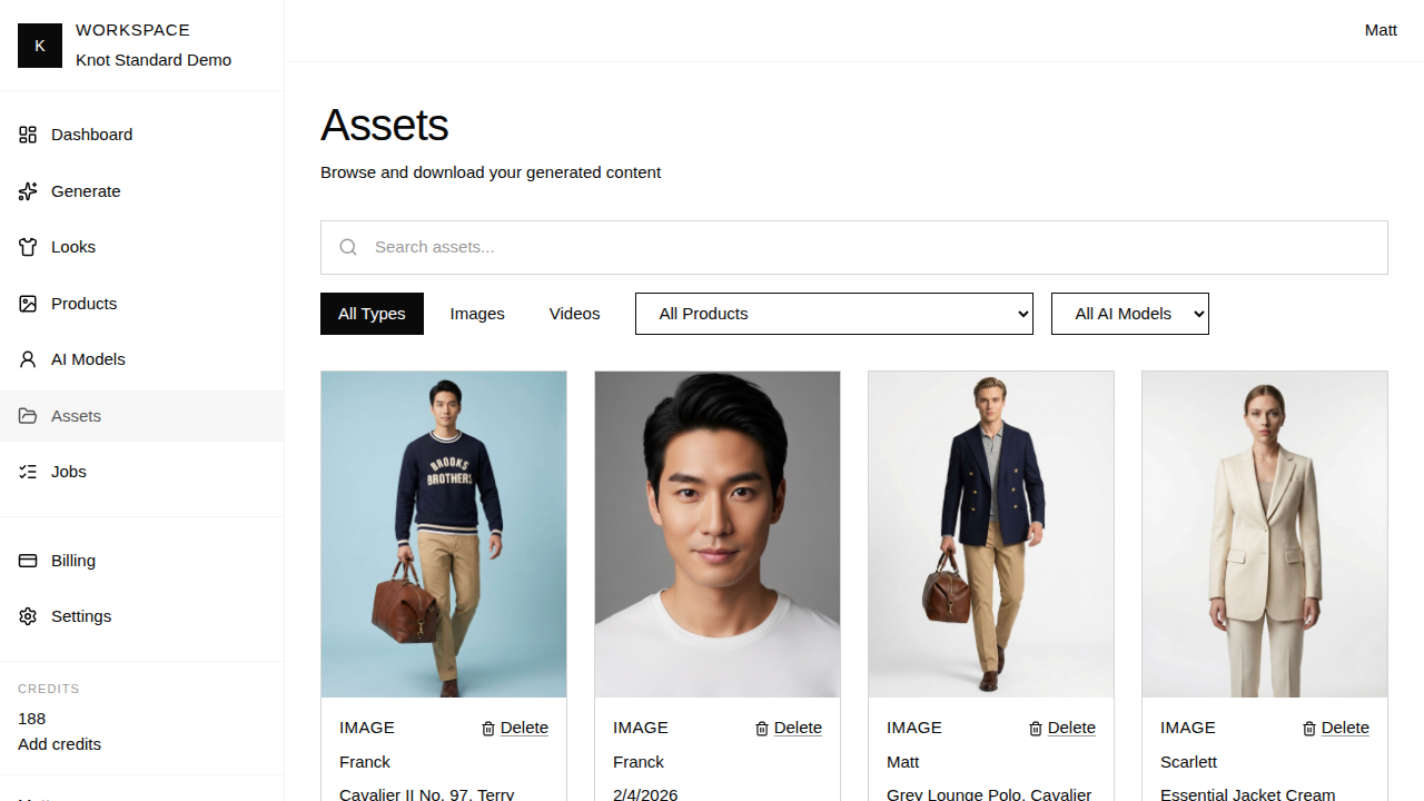 TryOn Studio — AI virtual try-on interface